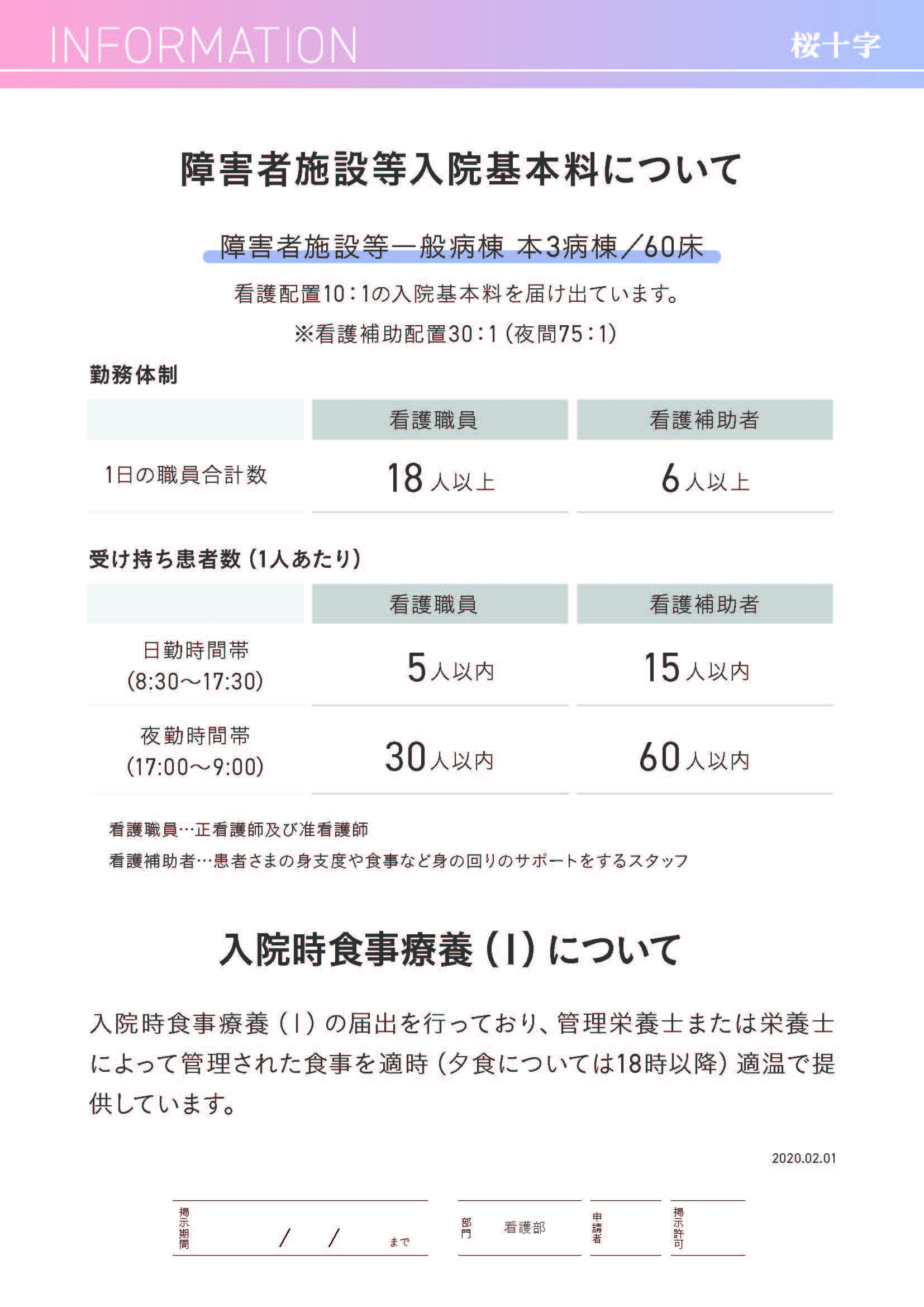 本館4階病棟について